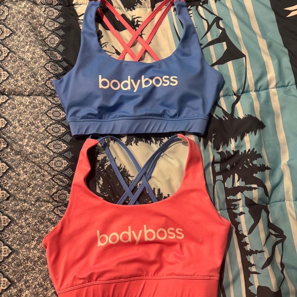 Bodyboss Blue and Pink Sports Bras